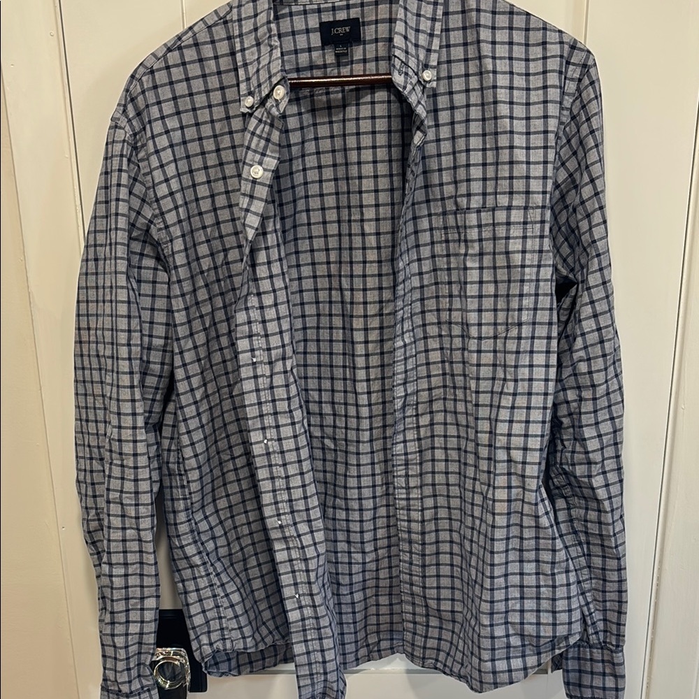 J. Crew Men's Blue Checkered Shirt